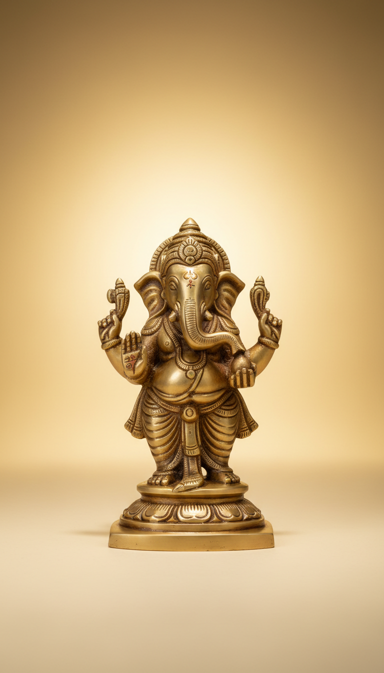 Brass Ganesha Murti Hand-Finished