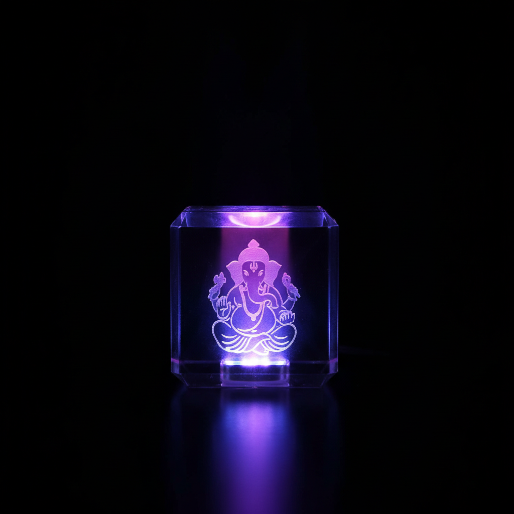 Crystal LED Ganesha Night Light