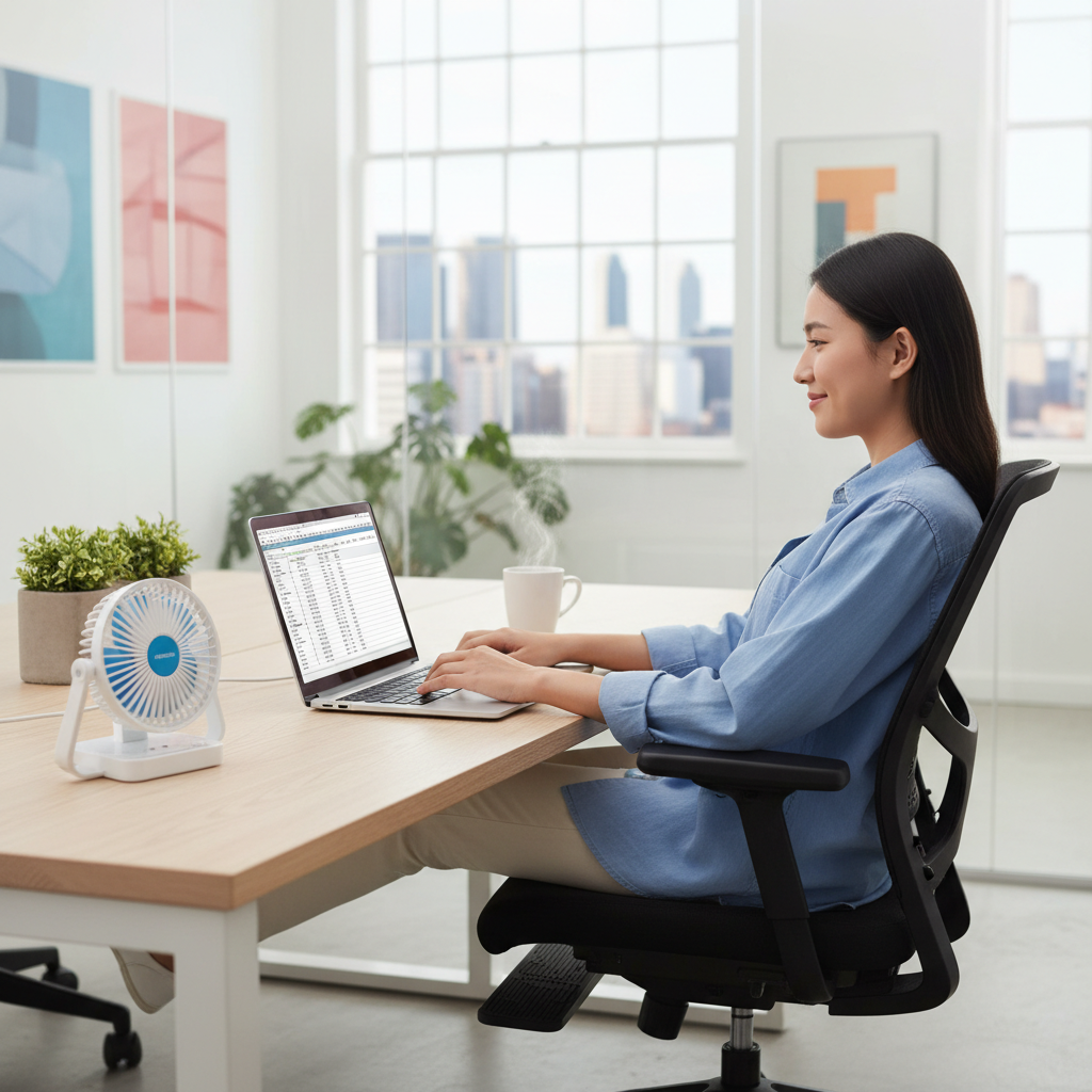 Mini USB Desk Fan Lifestyle