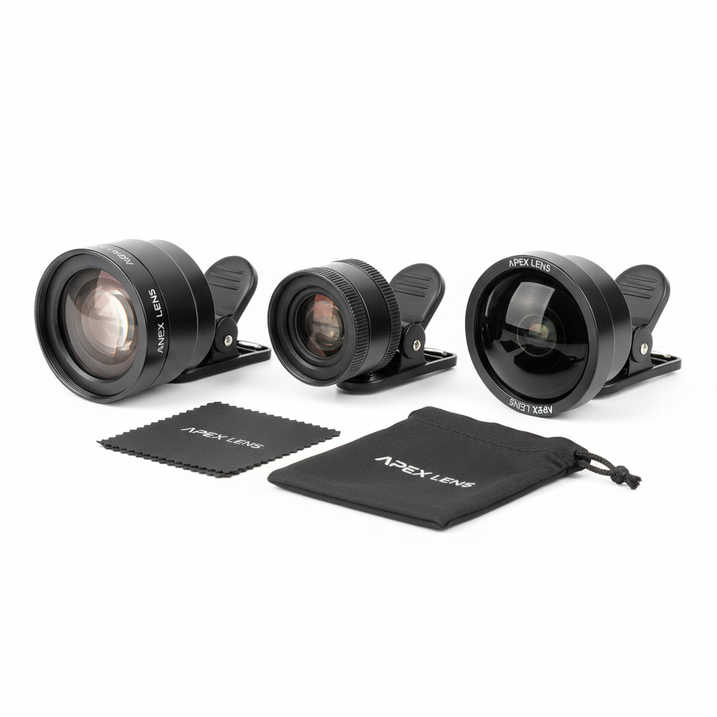 Phone Camera Lens Kit Flat Lay